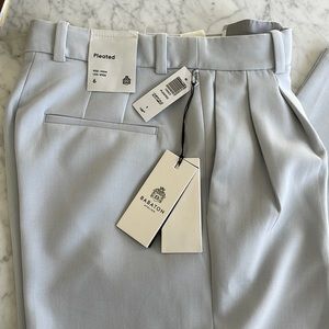 Aritzia Babaton Pleated Wide Leg Pants Size 6 in Cement Blue